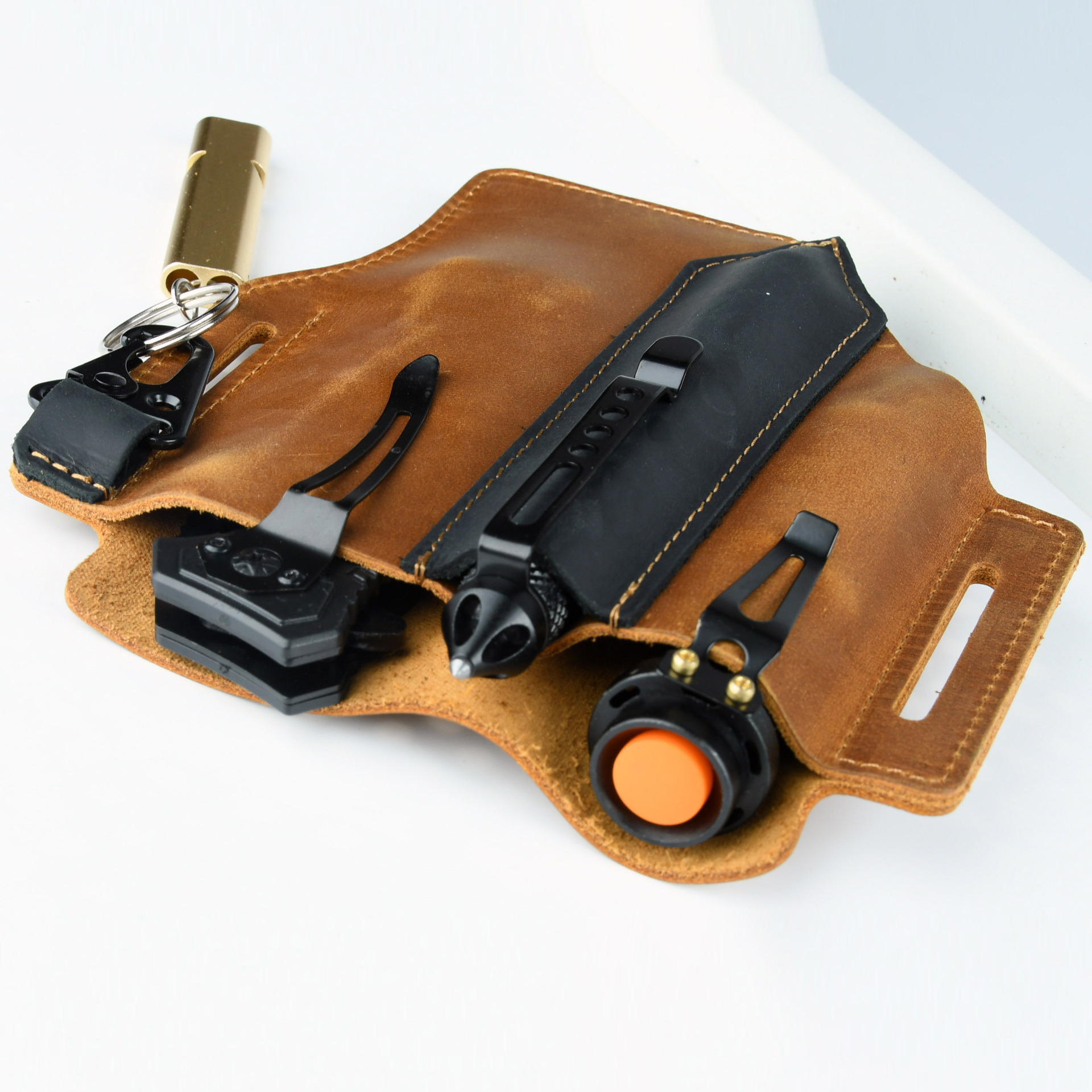Men Travel Tactical Waist Bag  - Leather Edc. Carry Pouch recension och pris