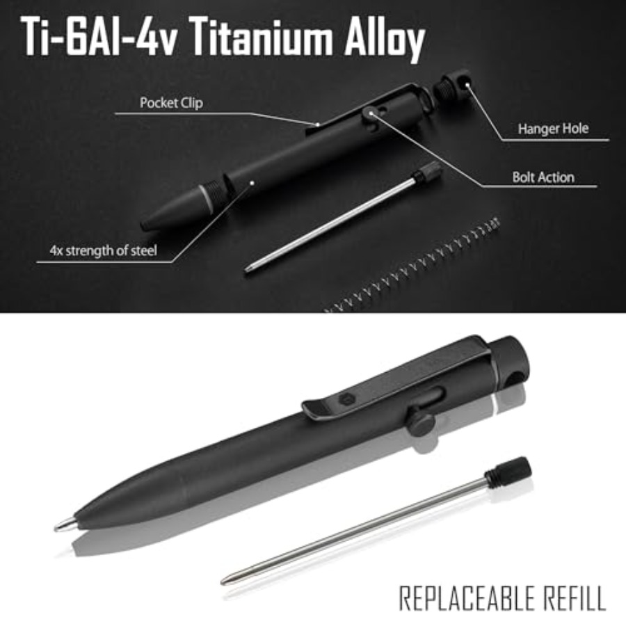 Bolt Action EDC Pen with Clip  - Edc Carry Clip recension och pris