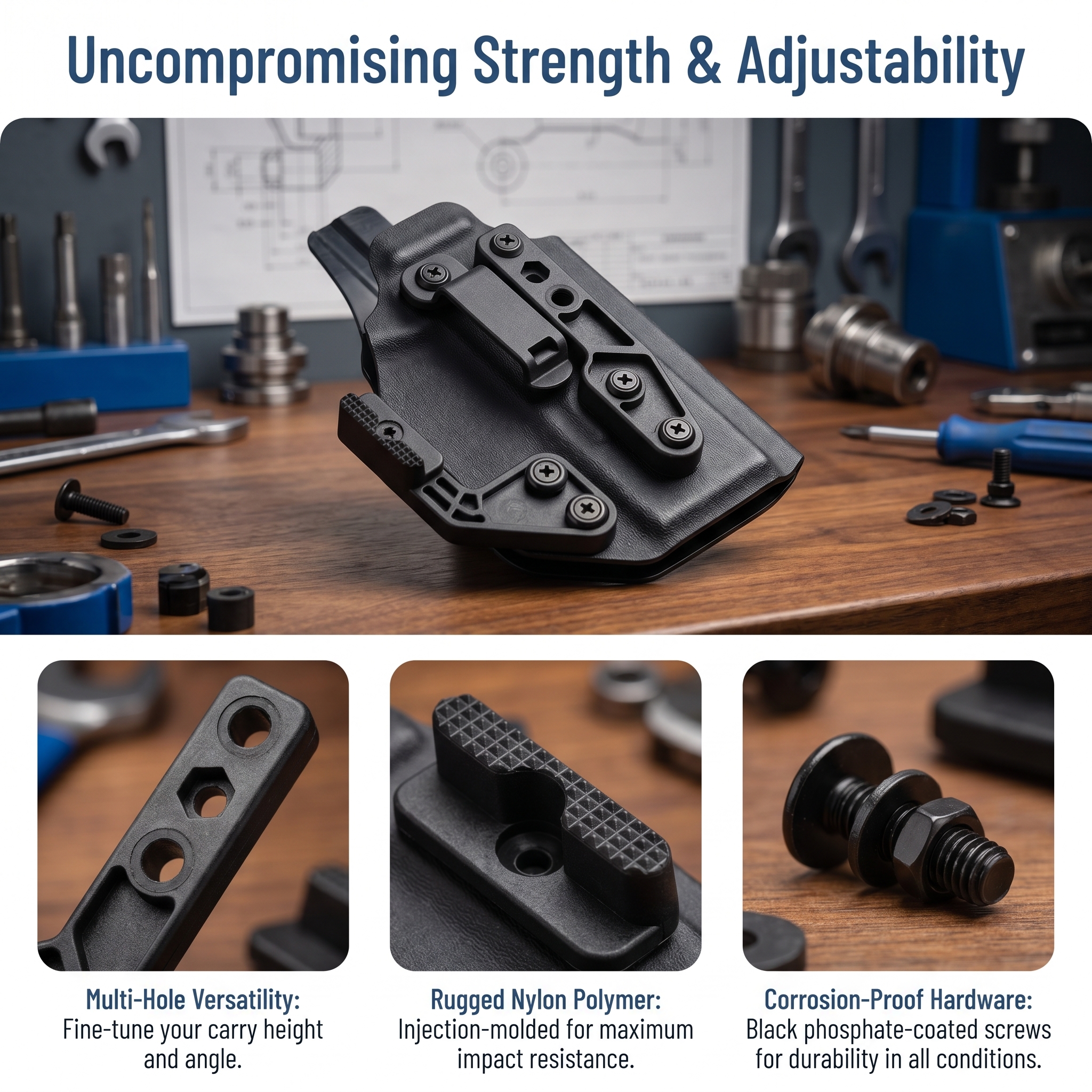 Adjustable Polymer Knife Holst - Edc Carry Clip recension och pris