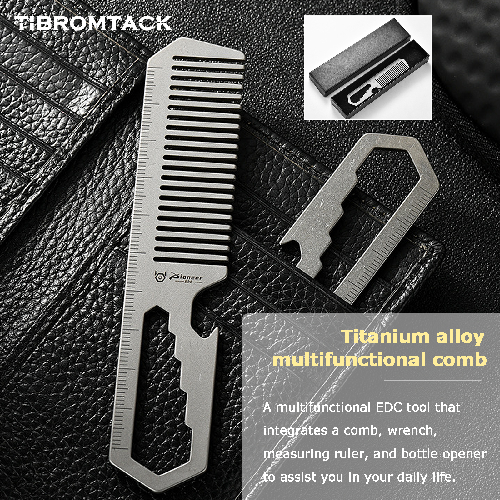 TIBROMTACK Titanium 4-in-1 EDC - Comb Pocket Titanium recension och pris