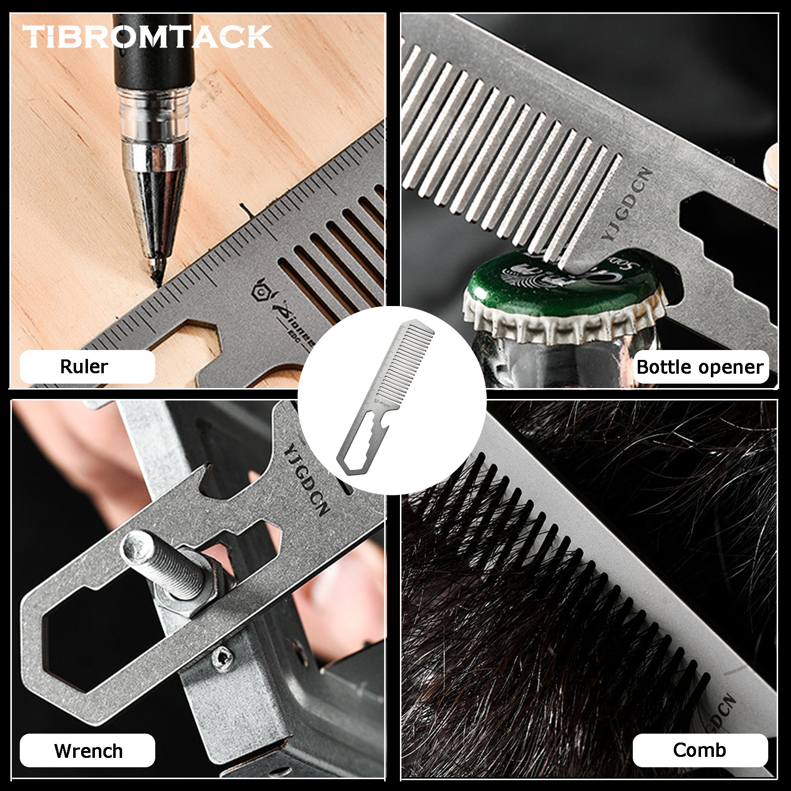 TIBROMTACK Titanium 4-in-1 EDC - Comb Pocket Titanium recension och pris