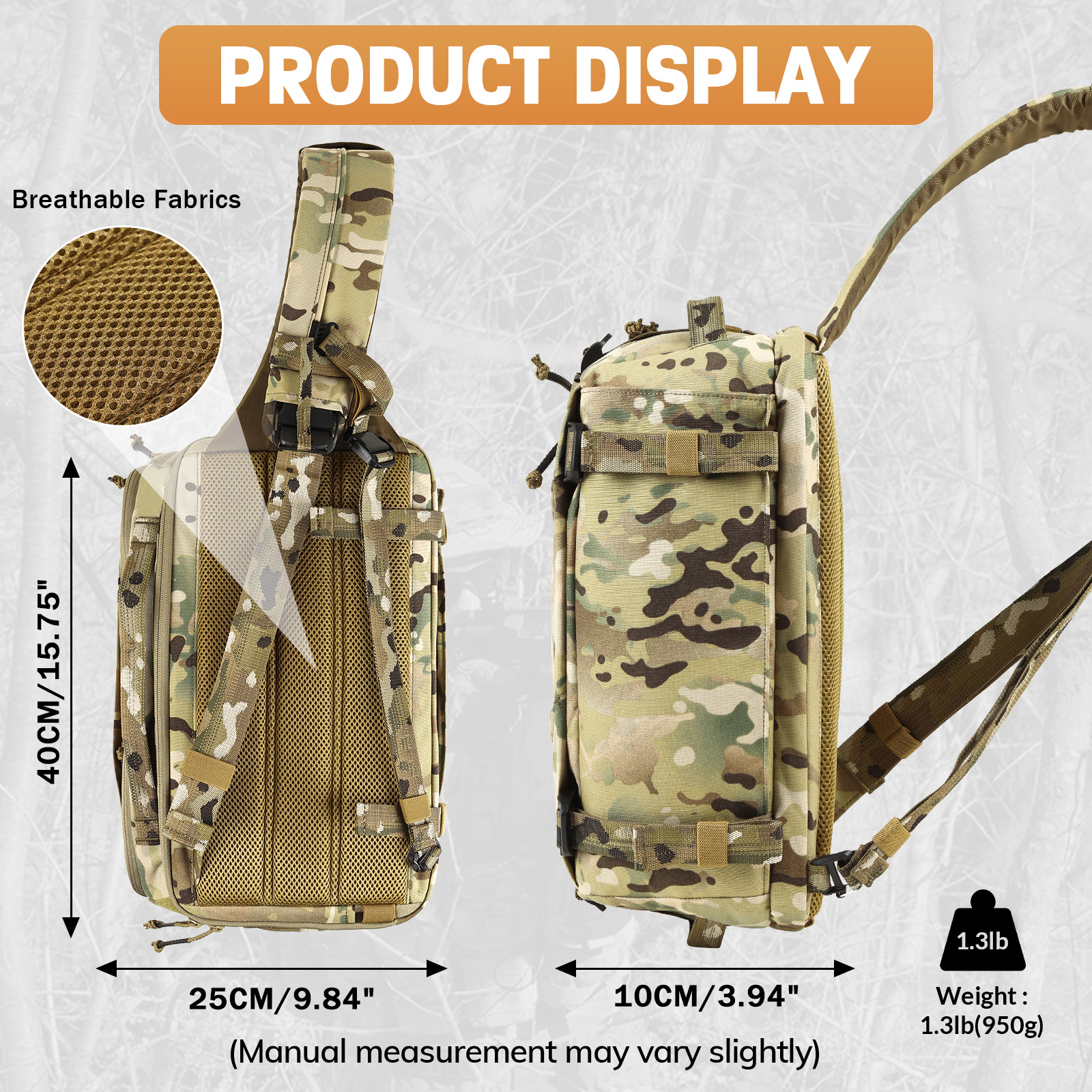 VOTAGOO 13L Tactical Sling Bag - Edc Carry Bag For Men recension och pris
