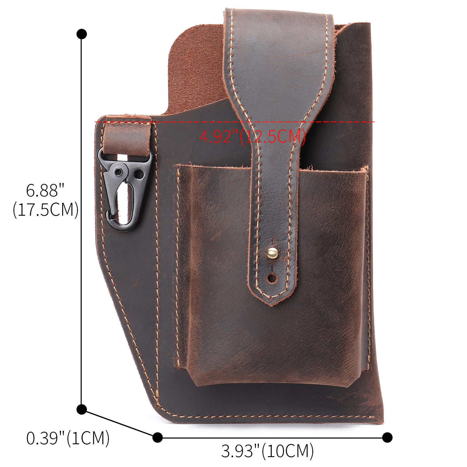 Crazy Horse Leather Phone Hols - Leather Edc. Carry Pouch recension och pris