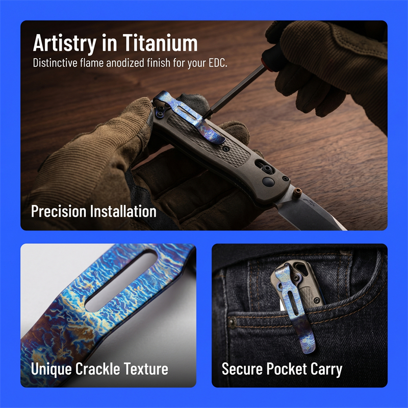 Titanium alloy folding knife p - Edc Carry Clip recension och pris