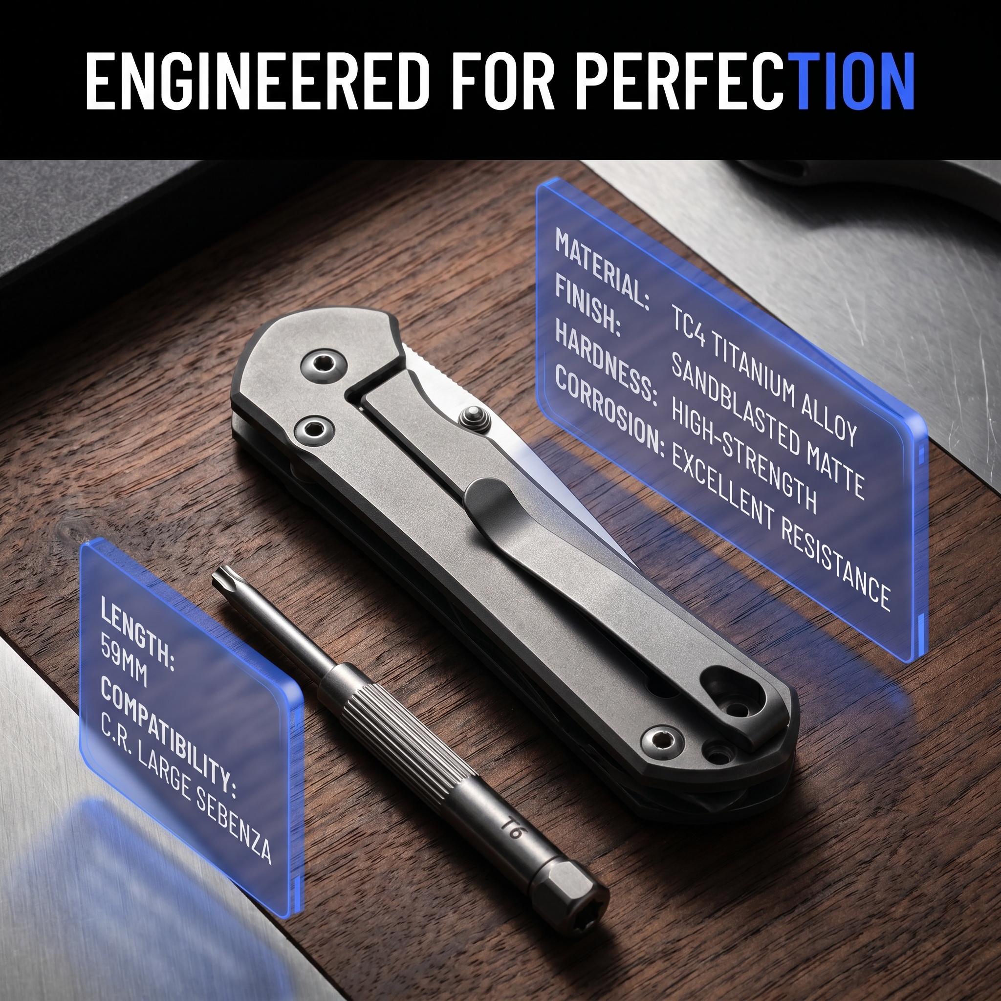 TC4 Titanium Pocket Clip For C - Edc Carry Clip recension och pris