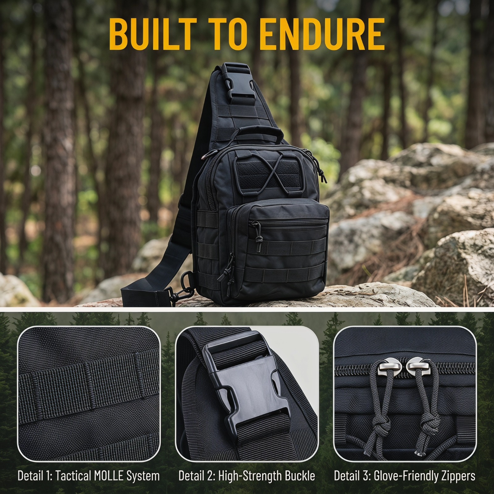 Tactical Sling Chest Pack Dura - Edc Everyday Carry Bag recension och pris
