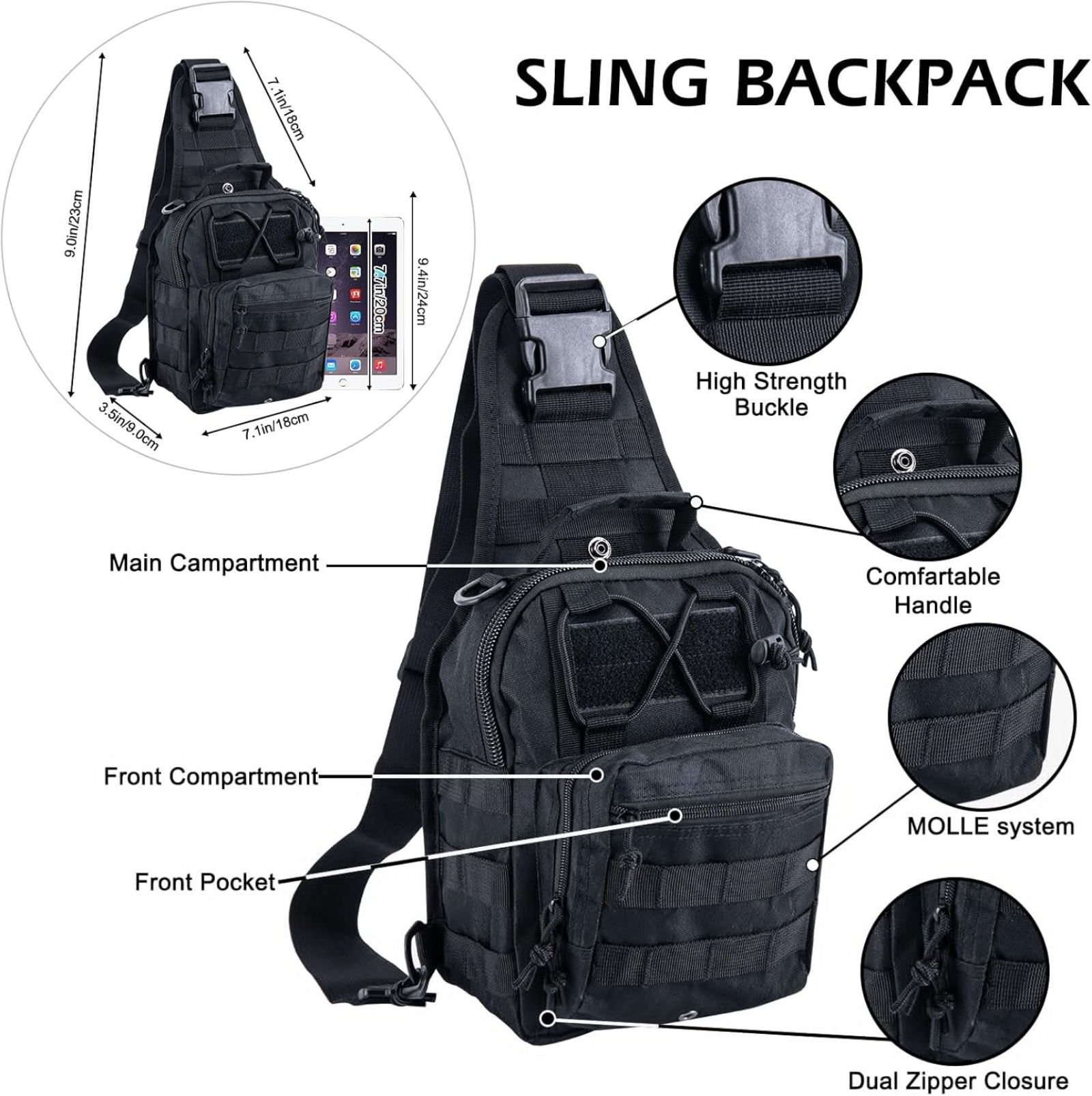 Tactical Sling Chest Pack Dura - Edc Everyday Carry Bag recension och pris