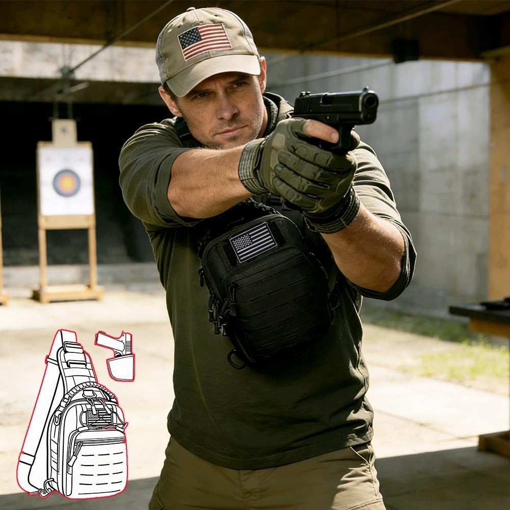 Tactical Sling Bag for Men Con - Edc Carry Bag For Men recension och pris