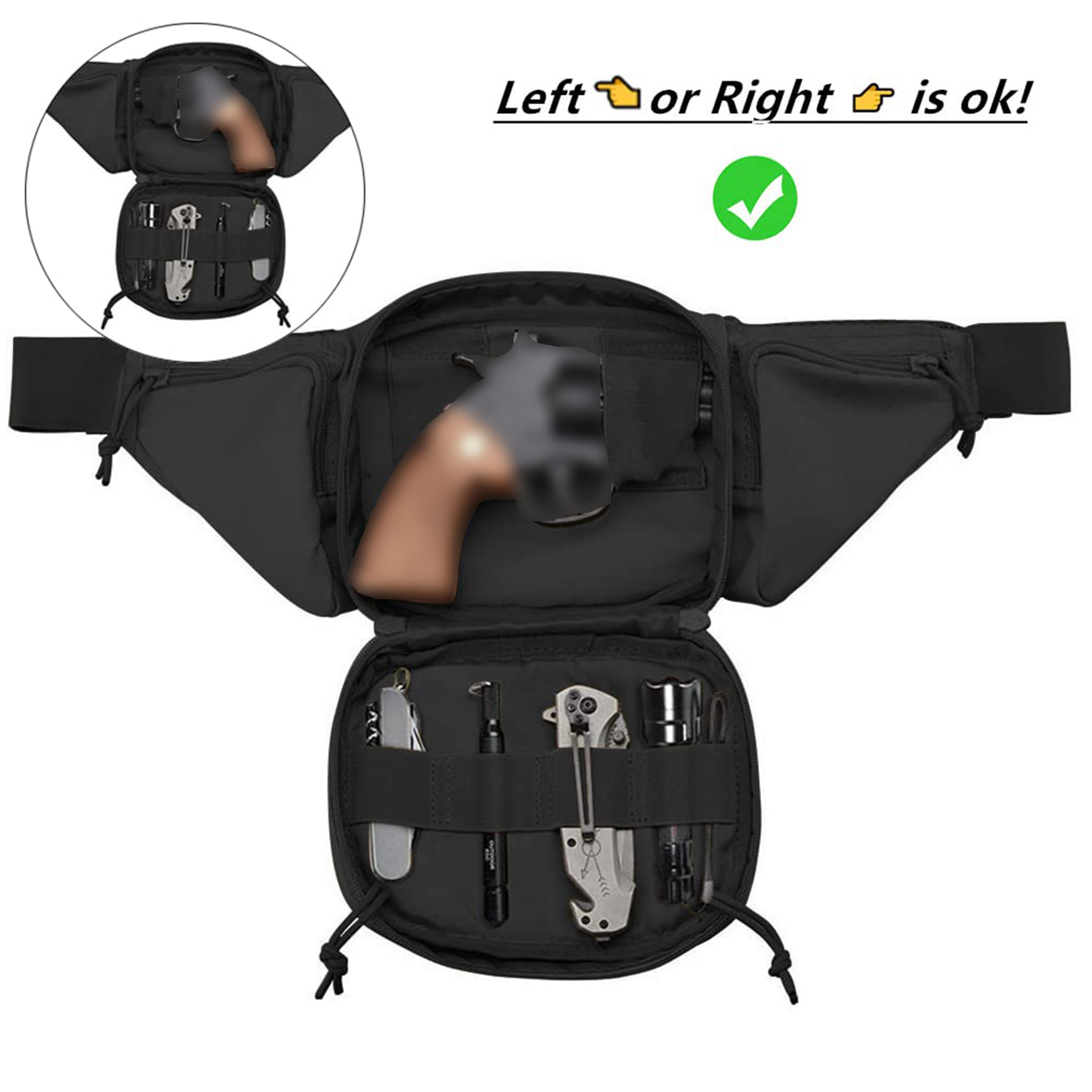 Tactical Fanny Pack Gun Holste - Edc Carry Bag For Men recension och pris